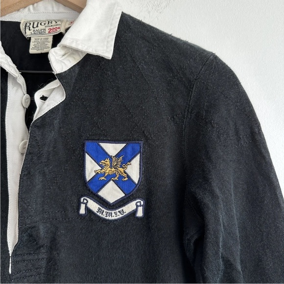 Ralph Lauren Rugby 2004 Polo Long Sleeve Shirt Medium Crest Embroidered Vintage - Picture 2 of 11